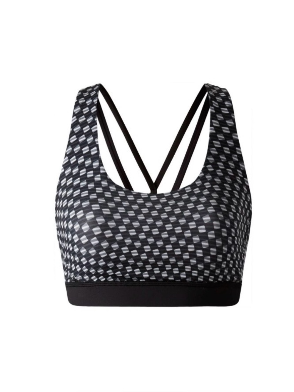 lululemon athletica Black & White Geometric Strappy Sports Bra sz 6